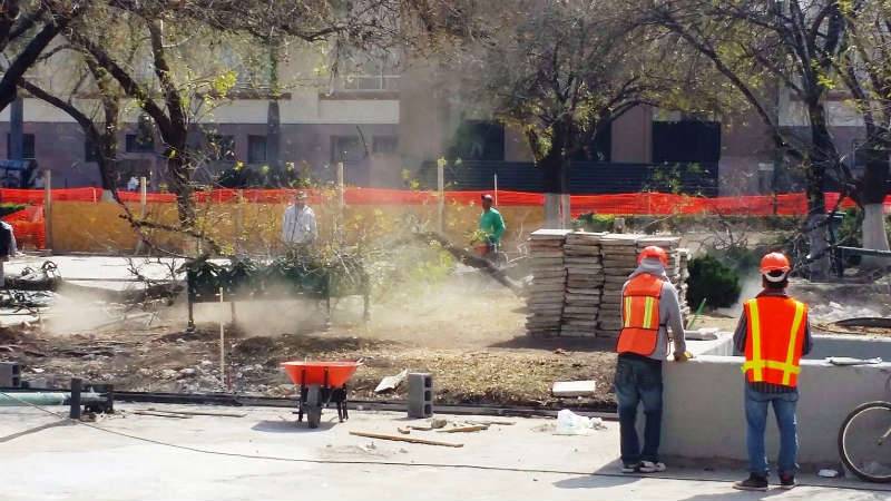 TENIENDO como testigo la Santa Cruz, muchos albañiles laboraron en forma normal hasta el mediodía. 