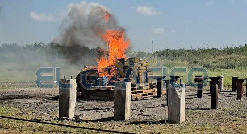 FGR incinera narcóticos en Tamaulipas