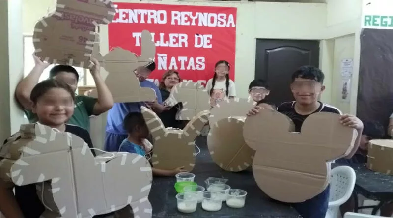 Fomentan valores y prevención del delito con taller infantil de piñatas en Reynosa