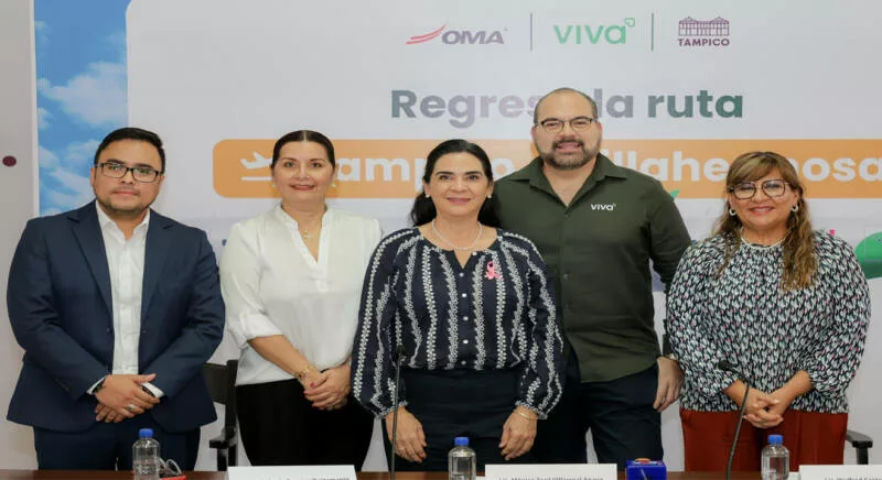 Tampico y Viva Aerobus anuncian la reapertura del vuelo Tampico–Villahermosa