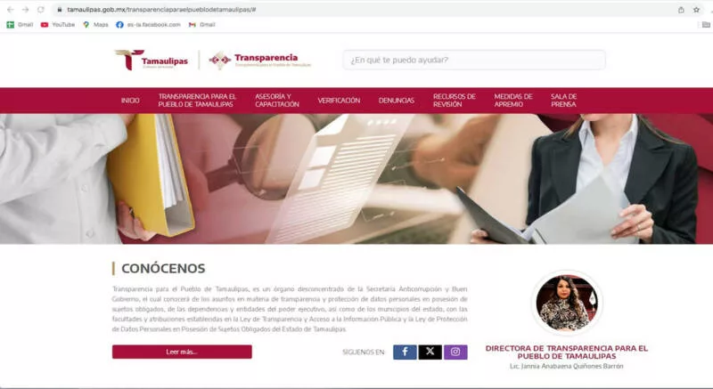 Presenta SABG página web Transparencia para el Pueblo de Tamaulipas
