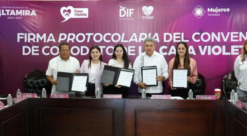 Formalizan convenio en comodato de Casa Violeta para fortalecer la atención a mujeres en Altamira
