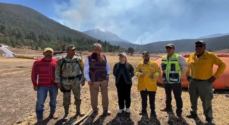 Autoridades refuerzan combate a incendio forestal en Miquihuana