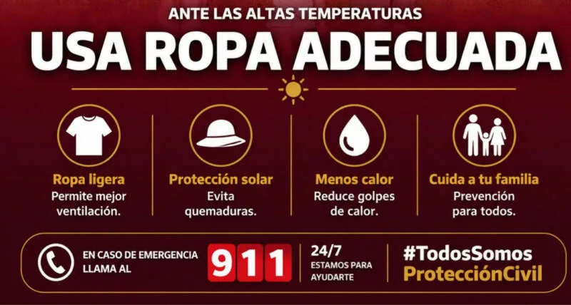 Protección Civil alerta por ola de calor y llama al autocuidado